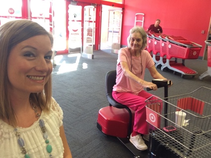Mommy and I last year on our mobility carts.